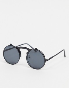 Черные круглые солнцезащитные очки SVNX-Черный цвет