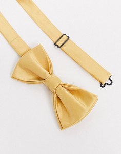 Желтый атласный галстук-бабочка Devils Advocate-Золотистый