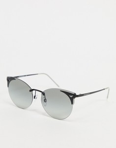 Черные солнцезащитные очки в круглой оправе Emporio Armani-Черный цвет