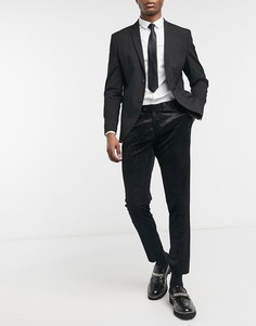 Бархатные зауженные брюки с блестящими нитями Bolongaro Trevor-Черный
