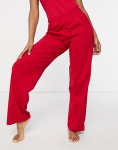 Красные комбинируемые брюки прямого кроя от пижамы ASOS DESIGN-Красный