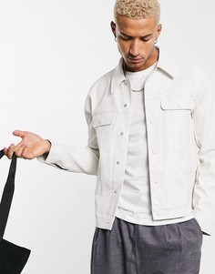 Белая куртка из искусственной кожи в стиле вестерн ASOS DESIGN-Белый