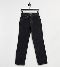 Черные выбеленные джинсы прямого кроя в стиле 90-х с классической талией ASOS DESIGN Petite-Черный цвет