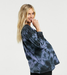 Синий oversized-лонгслив с принтом тай-дай ASOS DESIGN Maternity-Голубой
