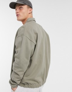 Oversized-куртка Харрингтон из плотного джерси цвета хаки ASOS DESIGN-Зеленый
