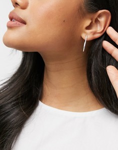 Посеребренные блестящие серьги-кольца-Серебряный Pilgrim