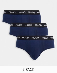 Набор из 3 темно-синих боксеров-брифов HUGO bodywear-Темно-синий