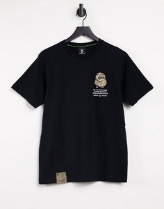 Черная футболка с логотипом Fingercroxx-Черный цвет
