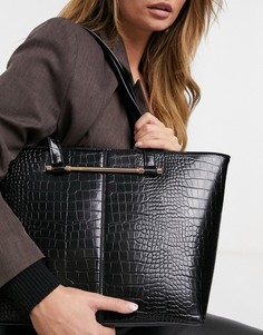 Черная сумка-тоут из искусственной крокодиловой кожи Call It Spring от ALDO Technically-Черный