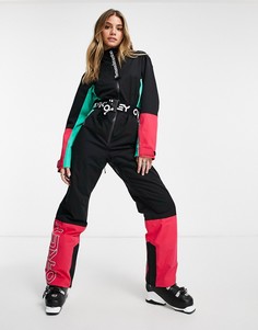 Разноцветный горнолыжный костюм Oakley TNP Cassia-Черный