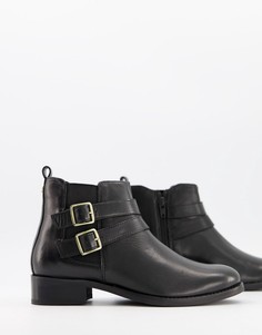 Черные кожаные ботильоны с пряжками Carvela tempo-Черный цвет