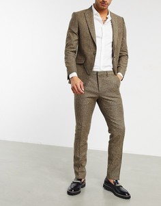 Зауженные брюки из светло-коричневого твила Shelby & Sons-Коричневый цвет