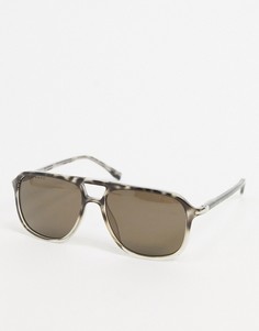 Солнцезащитные очки-авиаторы в черепаховой оправе Hugo Boss-Коричневый цвет