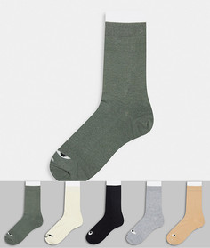 Набор из пяти пар разноцветных носков из органического хлопка Monki-Многоцветный