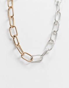 Ожерелье-цепочка с крупными звеньями AllSaints-Серебряный