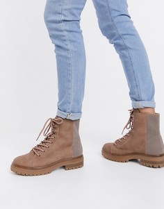 Бежевые массивные ботинки из экокожи на шнуровке ALDO Call It Spring Alexia-Бежевый