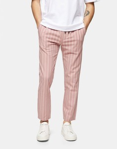 Розовые брюки-джоггеры в полоску Topman-Розовый