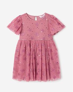 Розовое платье со звездами для девочки Gloria Jeans