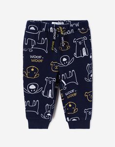 Синие брюки с рисунками для малыша Gloria Jeans