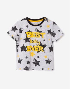 Серая футболка со звёздами для малыша Gloria Jeans