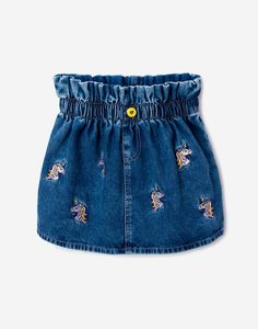 Джинсовая юбка с единорогами для девочки Gloria Jeans