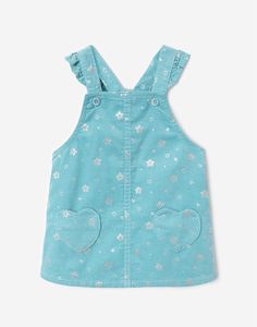 Бирюзовый вельветовый сарафан для малышки Gloria Jeans