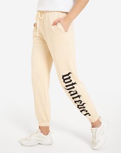 Бежевые спортивные брюки с надписью Gloria Jeans