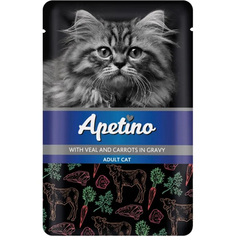 Корм для кошек Apetino Телятина, морковь в соусе 85 г