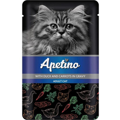 Корм для кошек Apetino Утка, морковь в соусе 85 г
