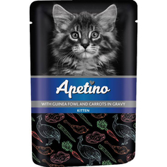 Корм для котят Apetino Цесарка, морковь в соусе 85 г