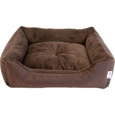 Лежак для животных Foxie Leather 60х50х18 см коричневый