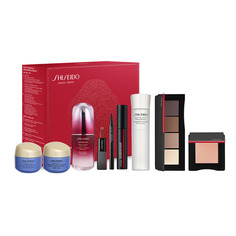Подарочный набор средств для ухода и макияжа в дорожной косметичке Shiseido