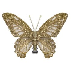 Клипса Бабочка золотая 12 см Без бренда