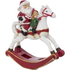 Фигурка Санта на лошадке-качалке 12 см Без бренда