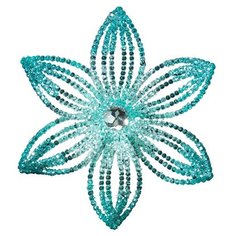 Подвеска новогодняя "Снежный цветок" голубой 14 см
