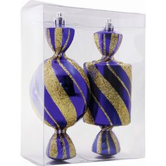 Набор подвесок Конфеты фиолетовые с золотом 2 шт, 16 см