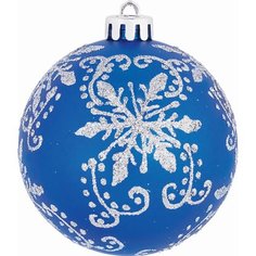 Набор новогодних шаров синие снежинка, 3 шт 8 см