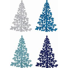Набор новогодних подвесок елочка голубой, синий 8 шт 14 см