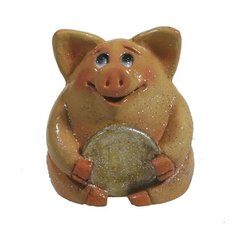 Фигура декоративная Свинка рубль бережет 5 см