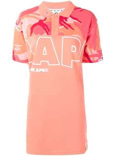 AAPE BY *A BATHING APE® рубашка поло с камуфляжным принтом и логотипом