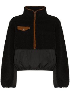 FRAME флисовая куртка на молнии с контрастной вставкой