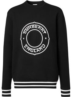 Burberry пуловер с круглым вырезом и логотипом