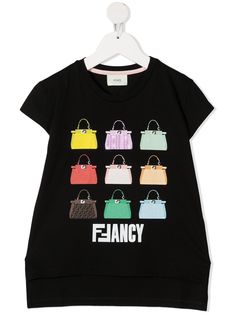 Fendi Kids футболка с принтом Peekaboo Bag