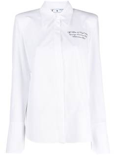 Off-White рубашка с вышитым логотипом и длинными рукавами