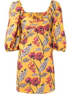 A.L.C. платье мини с цветочным принтом и пышными рукавами