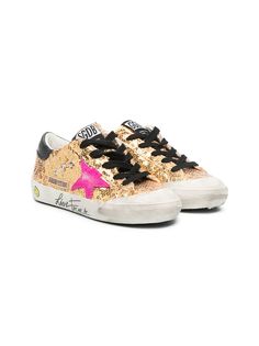 Golden Goose Kids кеды Superstar с блестками