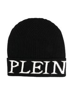 Philipp Plein Junior шапка бини вязки интарсия с логотипом