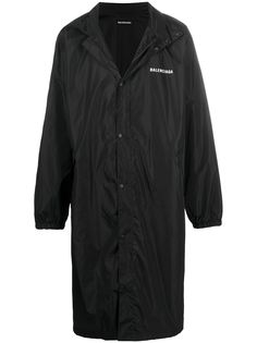 Balenciaga пальто с логотипом и надписью на спине