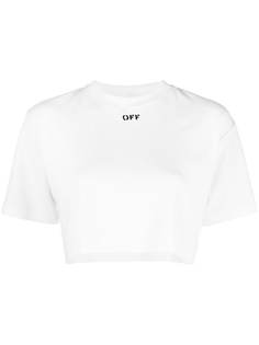 Off-White укороченная футболка с логотипом