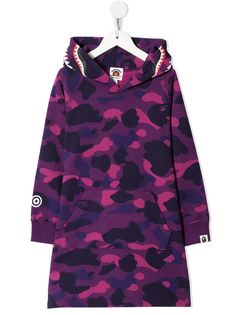 A BATHING APE® платье Camo Shark с капюшоном Bape